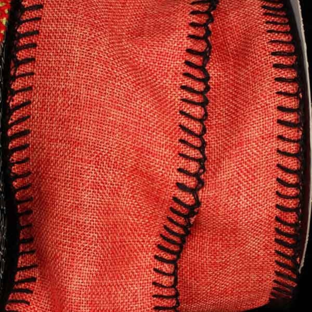 The Ribbon People Orange and Black Stitched Edge Wired Craft Ribbon 4" x 20 Yards